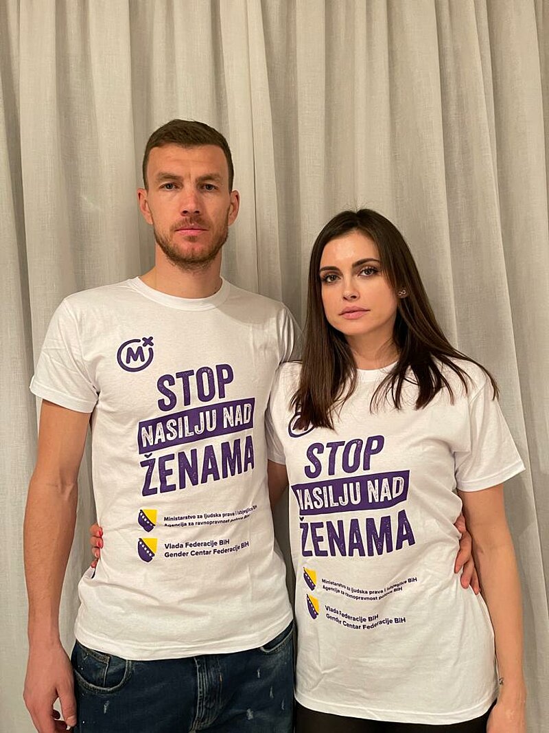 EDIN DŽEKO SA SUPRUGOM AMROM PODRŽAO PROJEKAT “STOP NASILJU NAD ŽENAMA”!